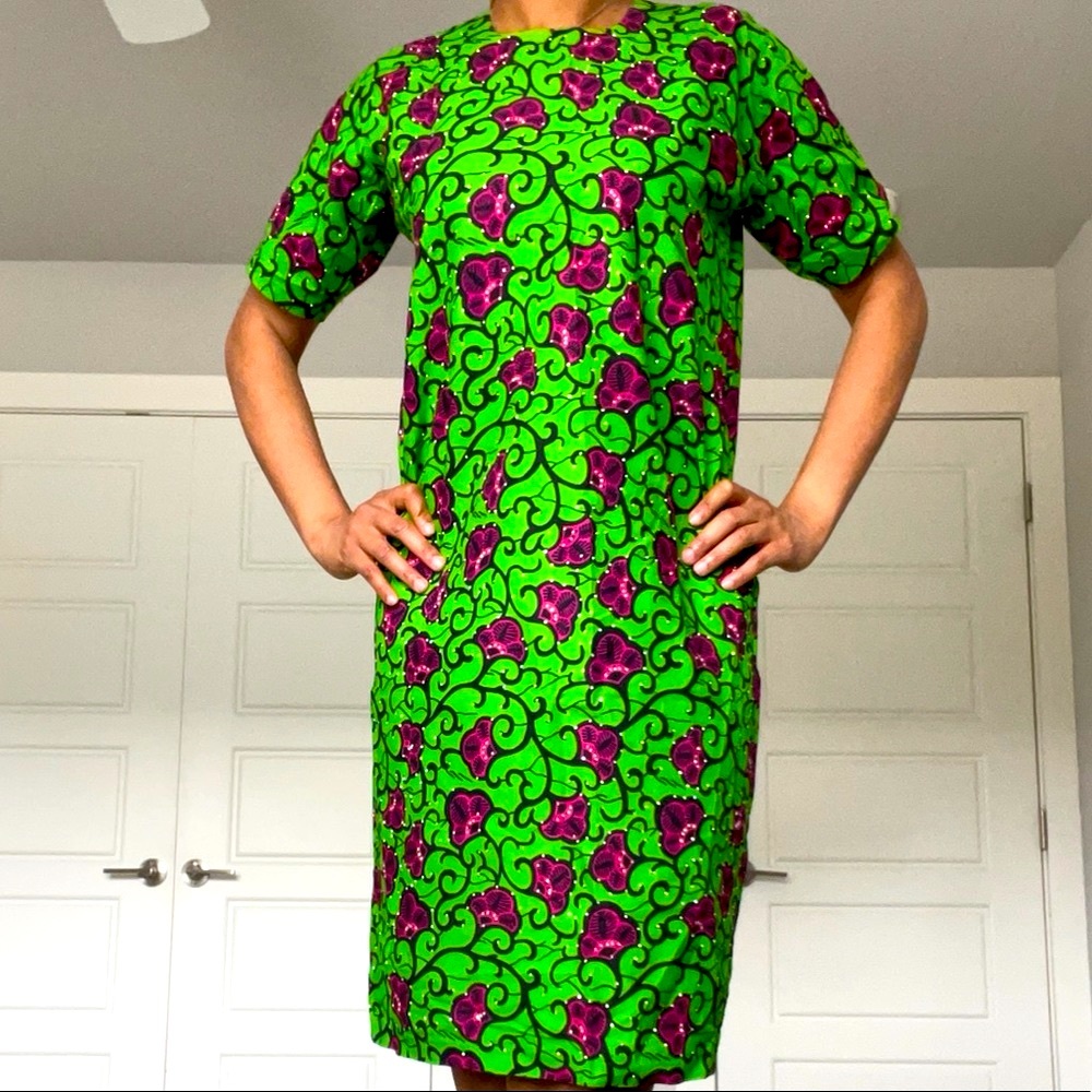 African Print Stoned Summer Dress - Picture 3 of 9